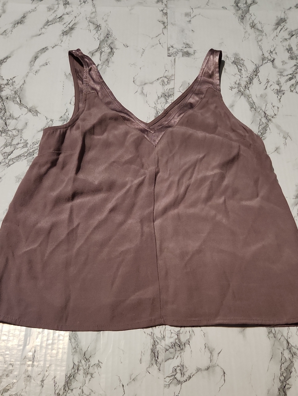 Gentle Fawn Womens Satin-Trim V-Neck Tank Top - Dusty Mauve